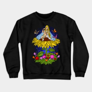 Hippie Sunflower Fairy Crewneck Sweatshirt